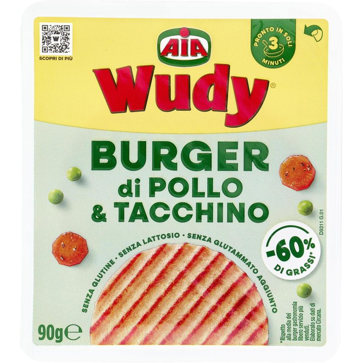 WUDY BURGER DI POLLO E TACCHINO GR.90