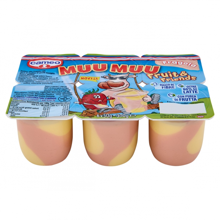 CAMEO MUU MUU FRUIT&FRIENDS FRAGOLA-VANIGLIA 6X50G