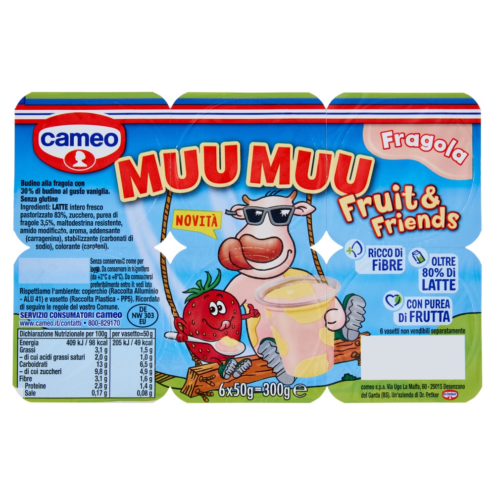 CAMEO MUU MUU FRUIT&FRIENDS FRAGOLA-VANIGLIA 6X50G