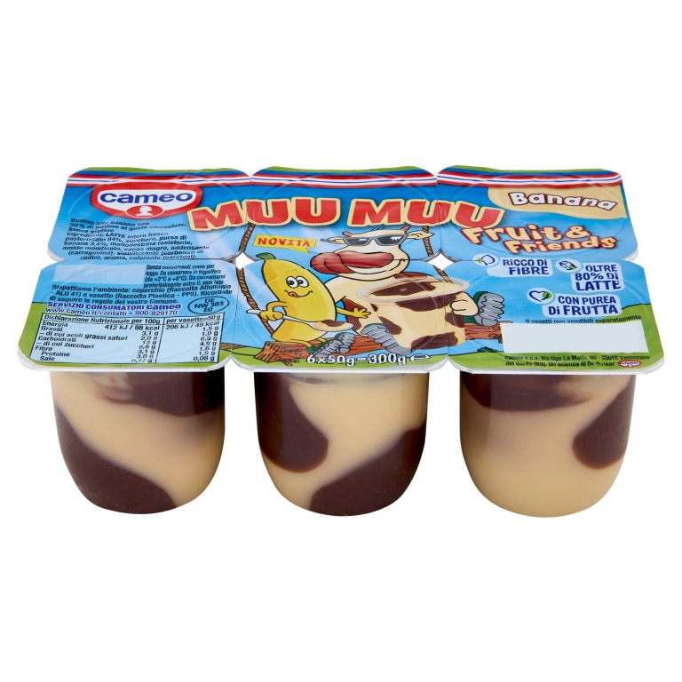 CAMEO MUU MUU FRUIT&FRIENDS BANANA-CIOCCOLATO 6X50GR.