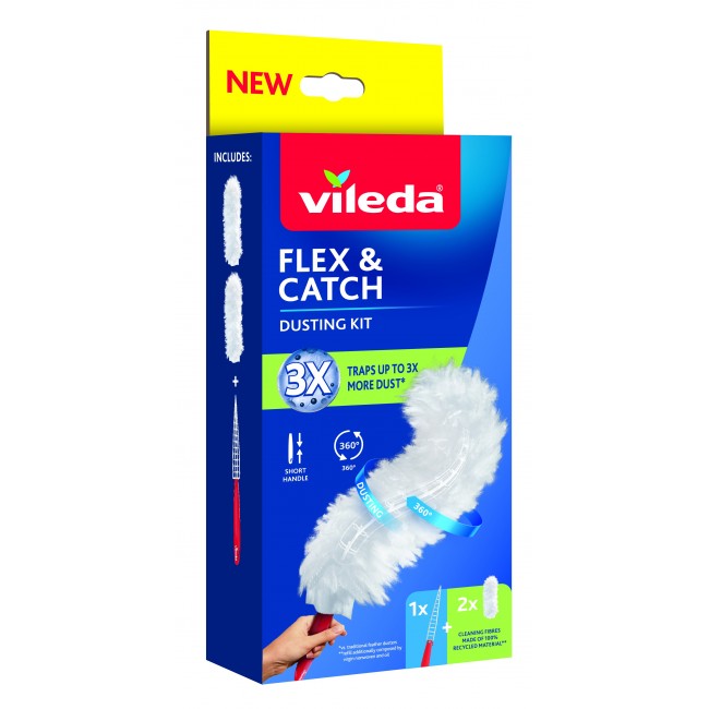 VILEDA SISTEMA POLVERE FLEX&CATCH CORTO+2RIC.