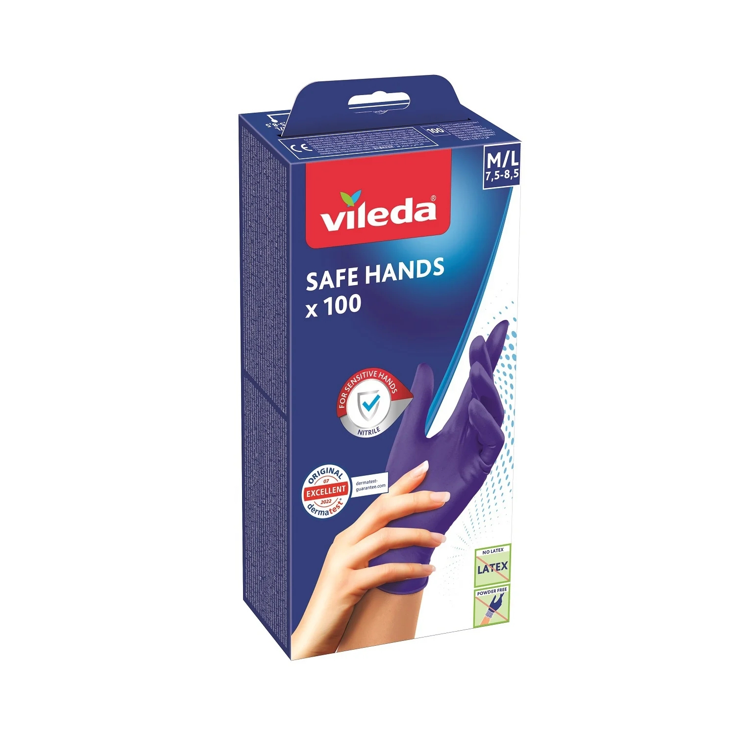 GUANTI VILEDA NITRILE SAFEHANDS MIS.M/G PZ100