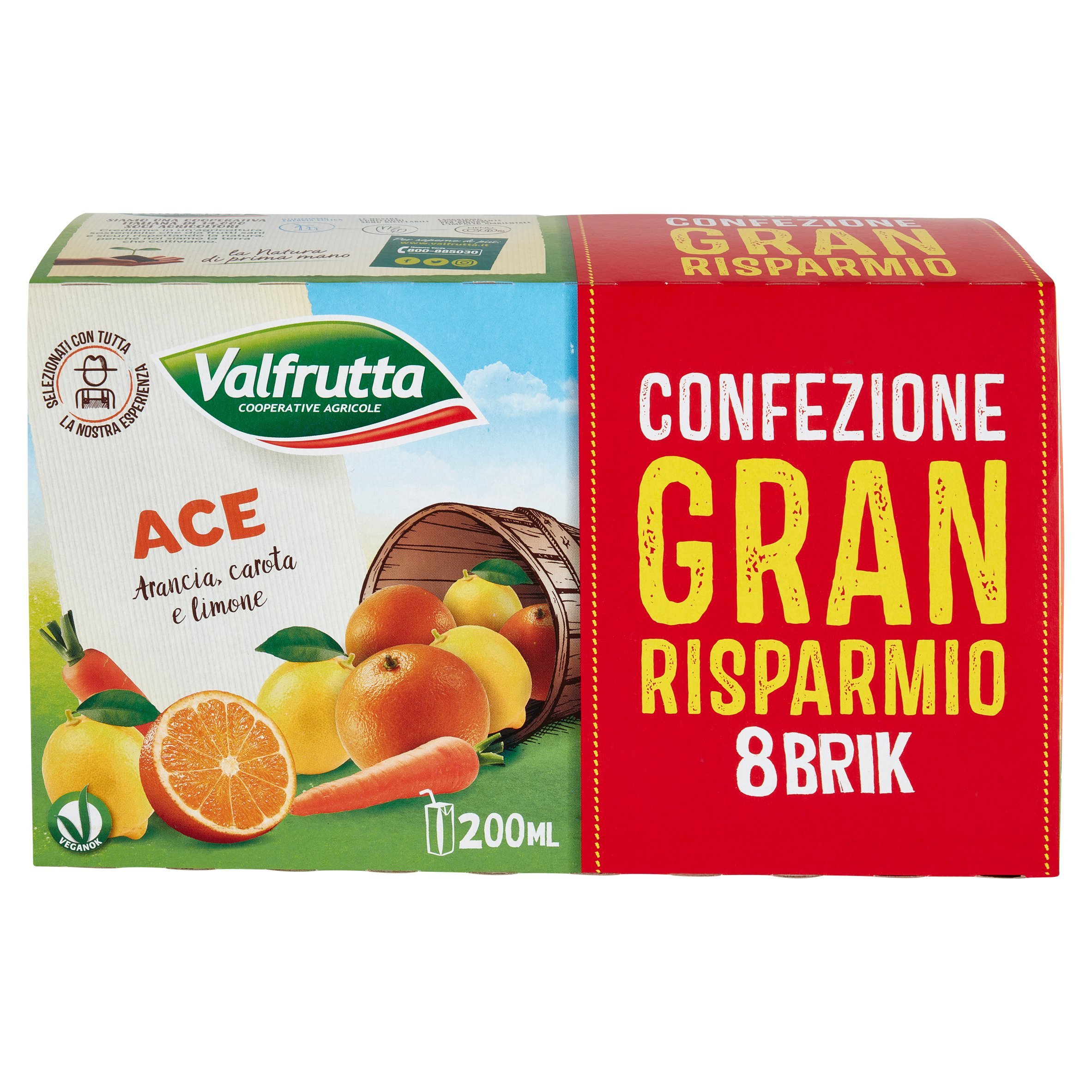 VALFRUTTA ACE BEVANDA 8 X 200 ML