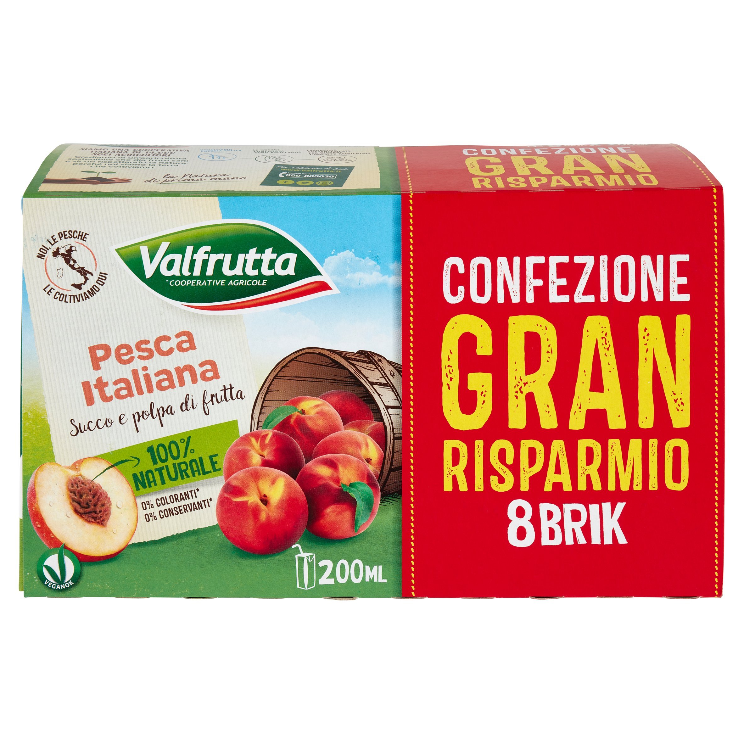 SUCCHI VALFRUTTA PESCA BK ML200X8                 