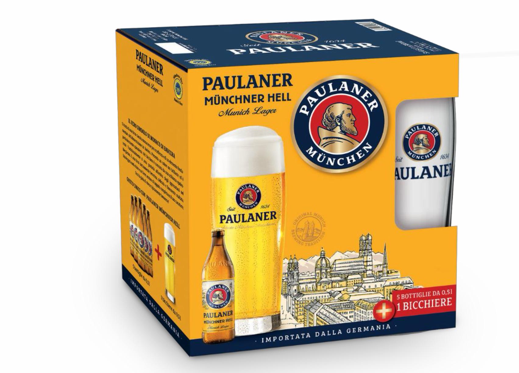 BIRRA PAULANER MUNCHENER HELL CL.50X5+BICCHIERE   