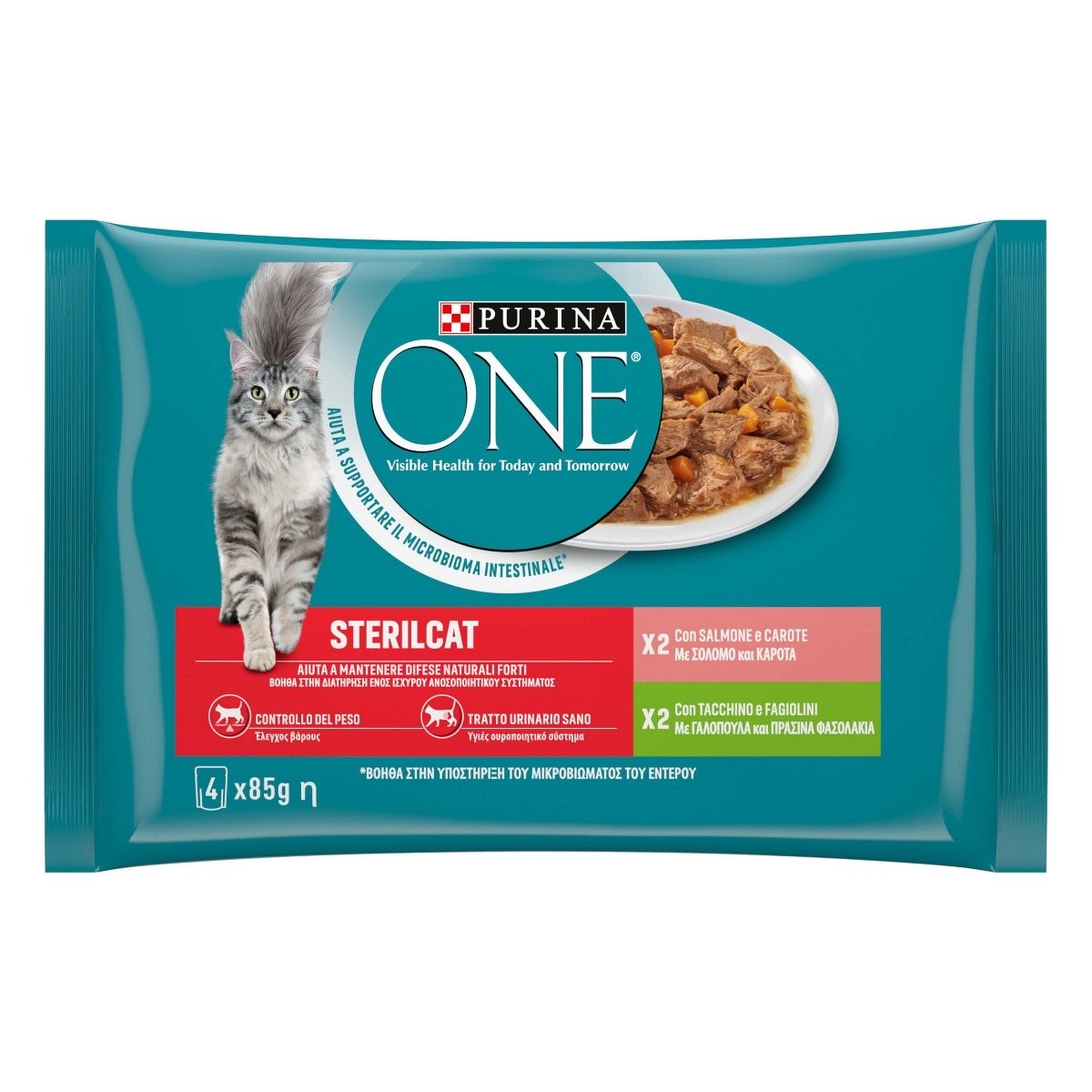 PURINA ONE STERILCAT GR.85X4 SALMONE TACCHINO GATT