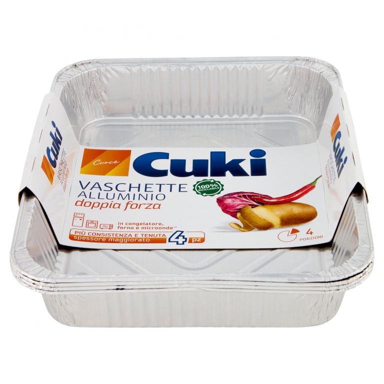 CUKI CUOCE VASCHETTE ALLUMINIO 4PORZIONI - 4 PZ (R75)