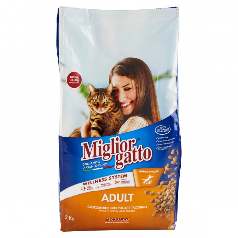 MIGLIORGATTO ADULT CROCCANTINI CON POLLO E TACCHINO 2 KG