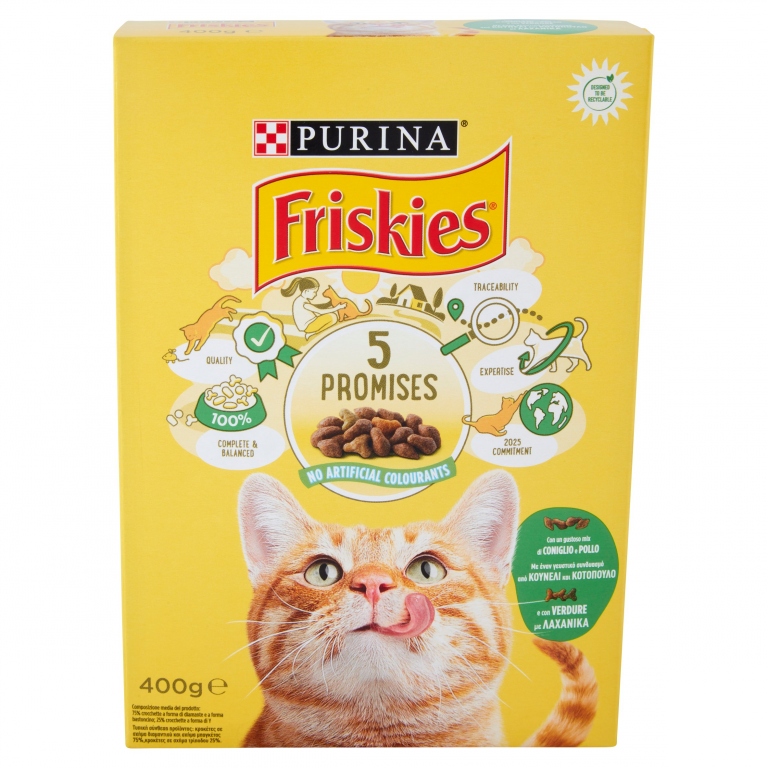 PURINA FRISKIES GATTO CROCCHETTE CON CONIGLIO, CON POLLO E CON VERDURE 400G