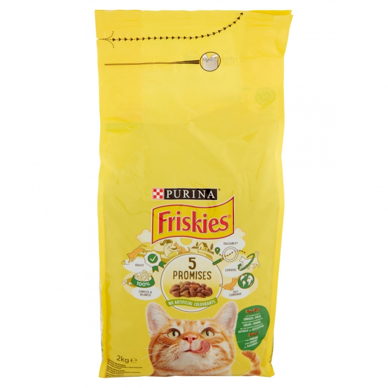 PURINA FRISKIES GATTO CROCCHETTE CON CONIGLIO, CON POLLO E CON VERDURE 2KG