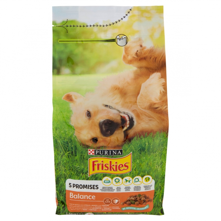 PURINA FRISKIES CANE SECCO CROCCHETTE VITAFIT BALANCE CON POLLO E VERDURE AGGIUNTE SACCO 1,5 KG
