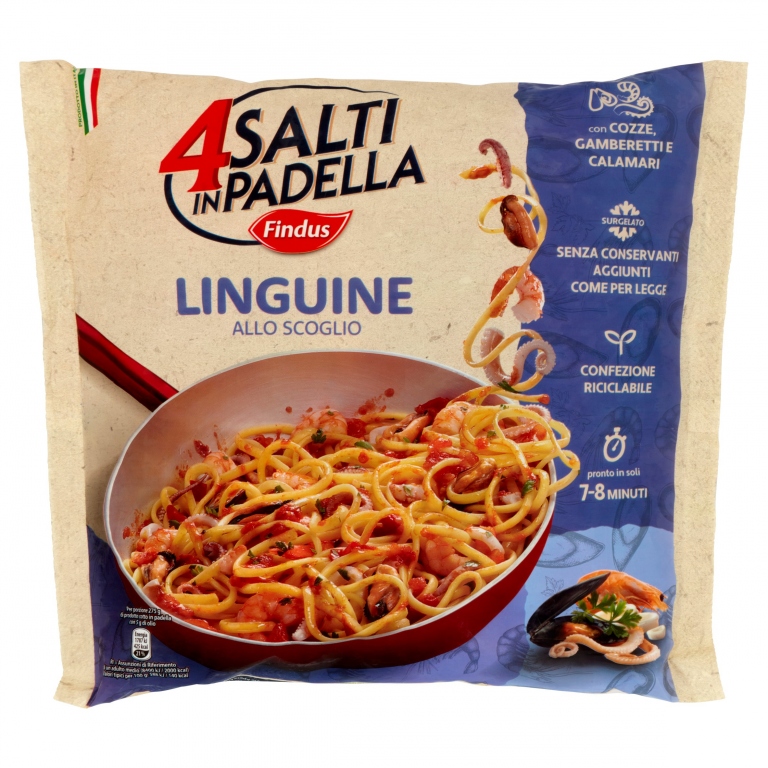 4 SALTI IN PADELLA FINDUS LINGUINE ALLO SCOGLIO 550G