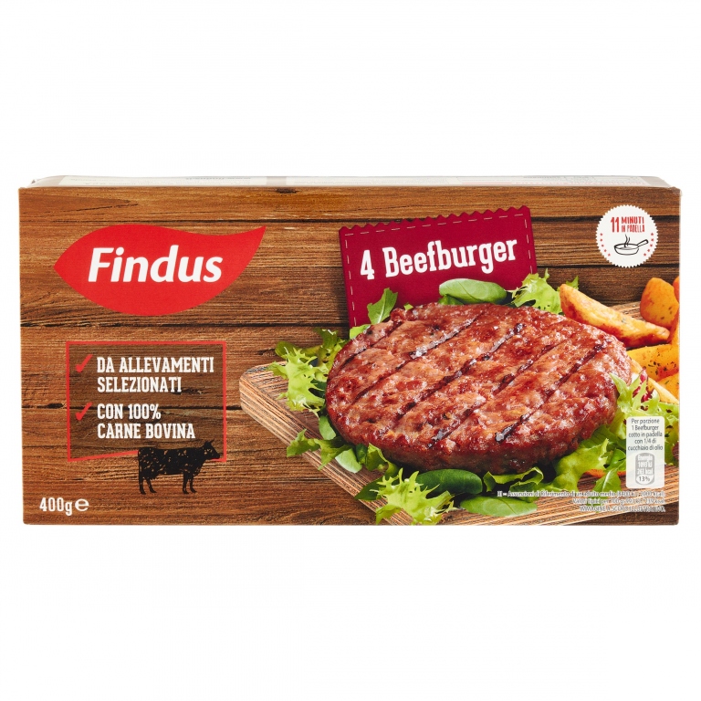 FINDUS 4 BEEFBURGER 400 G