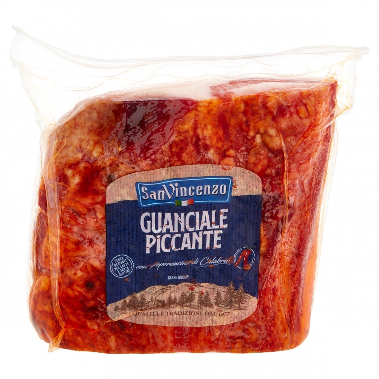 SAN VINCENZO GUANCIALE PICCANTE CON PEPERONCINO DI CALABRIA