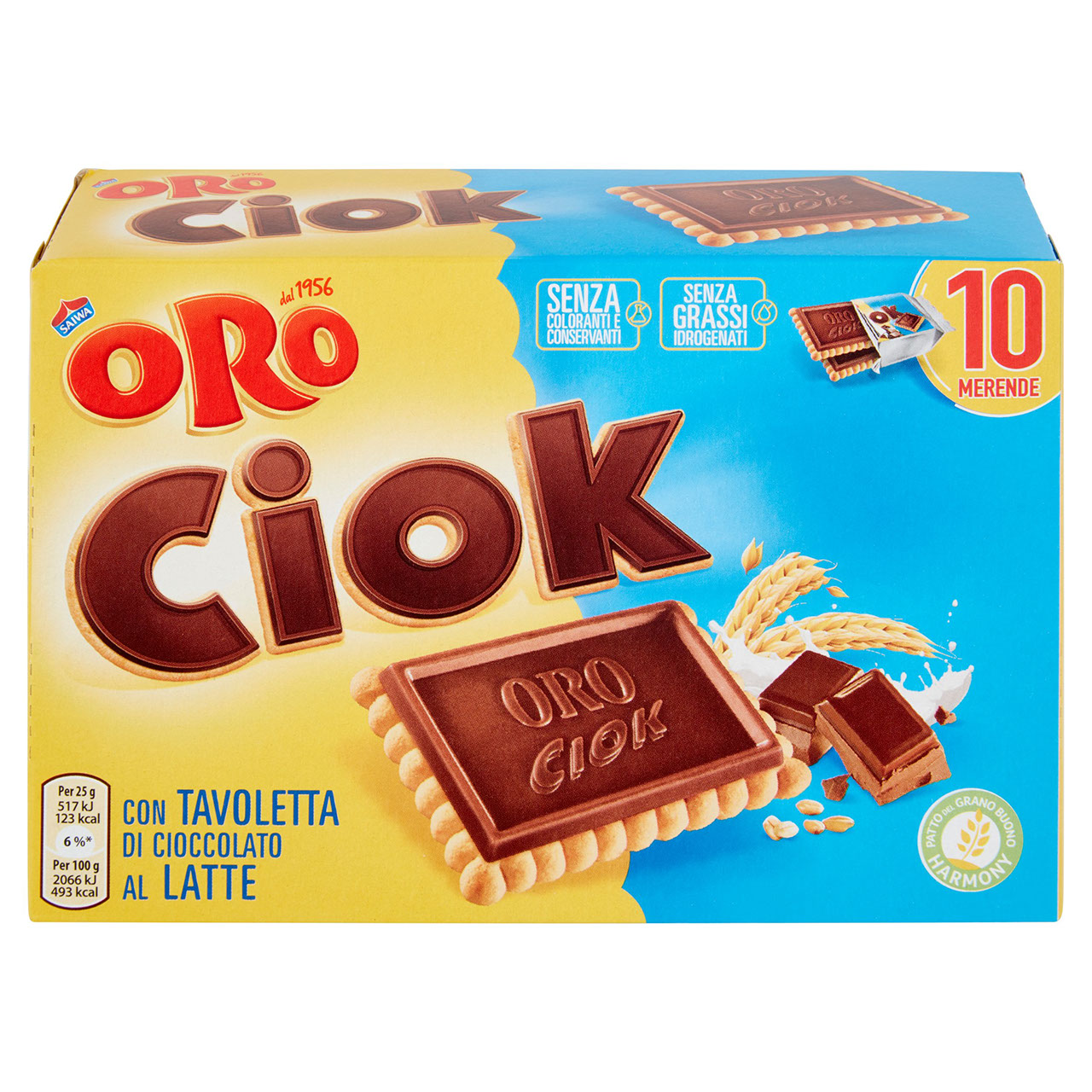 ORO CIOK CON TAVOLETTA DI CIOCCOLATO AL LATTE 10 X 25 G