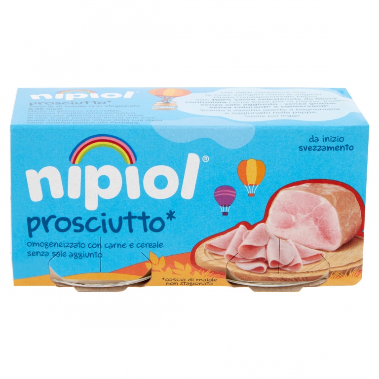 NIPIOL PROSCIUTTO* OMOGENEIZZATO CON PROSCIUTTO* E CEREALE 2 X 80 G