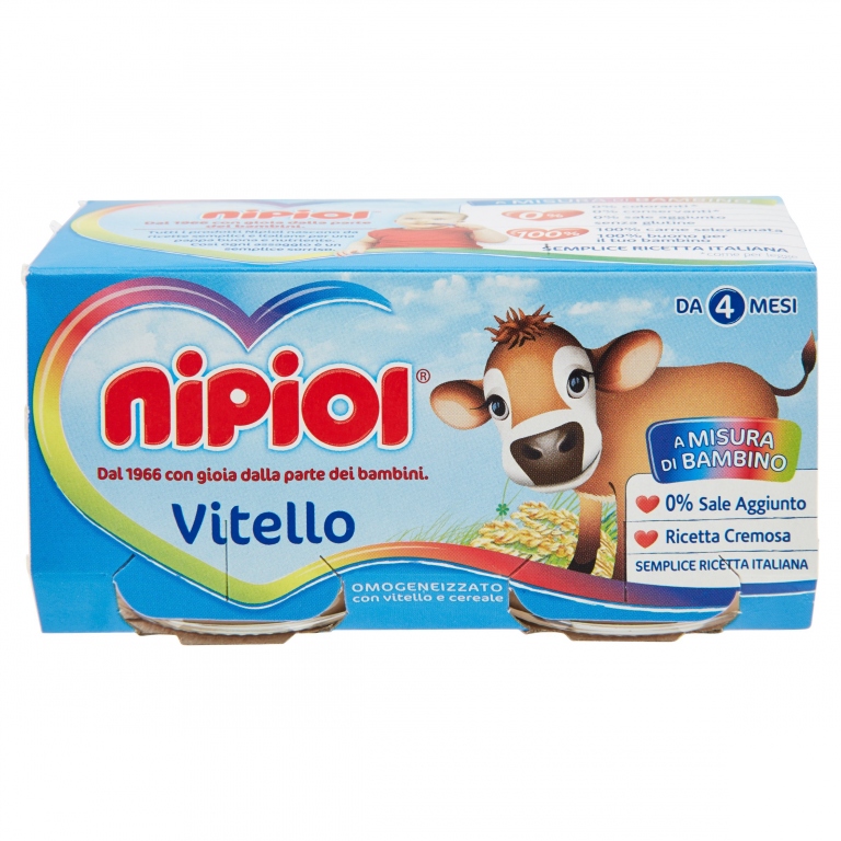 NIPIOL VITELLO OMOGENEIZZATO CON VITELLO E CEREALE 2 X 80 G