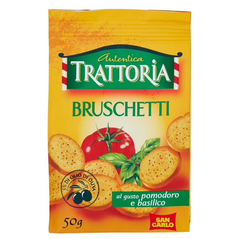 AUTENTICA TRATTORIA BRUSCHETTI AL GUSTO POMODORO E BASILICO 50 G