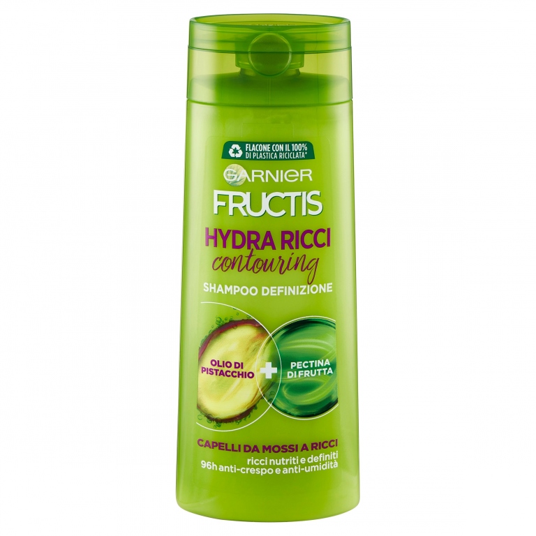 GARNIER FRUCTIS SHAMPOO HYDRA RICCI CONTOURING CON PECTINA DELLA FRUTTA E OLIO DI PISTACCHIO, 250 ML
