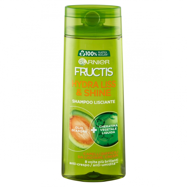 GARNIER FRUCTIS SHAMPOO HYDRA LISS&SHINE CON AMINO-CHERATINA E OLIO D'ARGAN, 250 ML