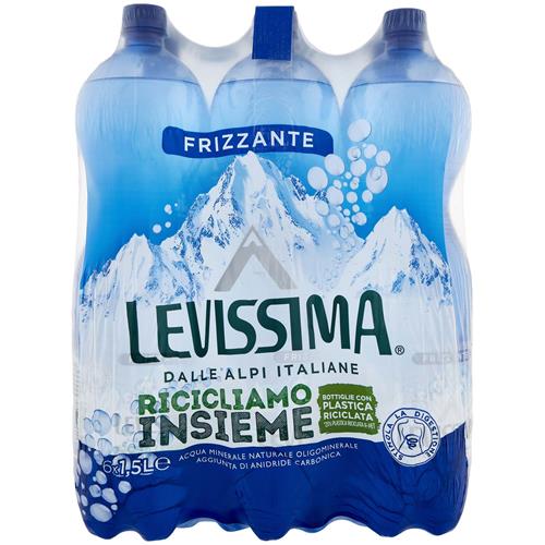 LEVISSIMA, ACQUA MINERALE NATURALE OLIGOMINERALE FRIZZANTE, 1,5L X 6