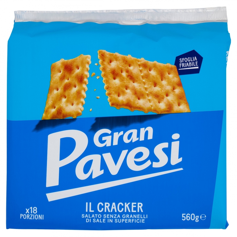 GRAN PAVESI IL CRACKER SALATO SENZA GRANELLI DI SALE IN SUPERFICIE 560 G