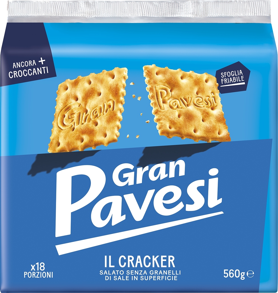 GRAN PAVESI IL CRACKER SALATO SENZA GRANELLI DI SALE IN SUPERFICIE 560 G