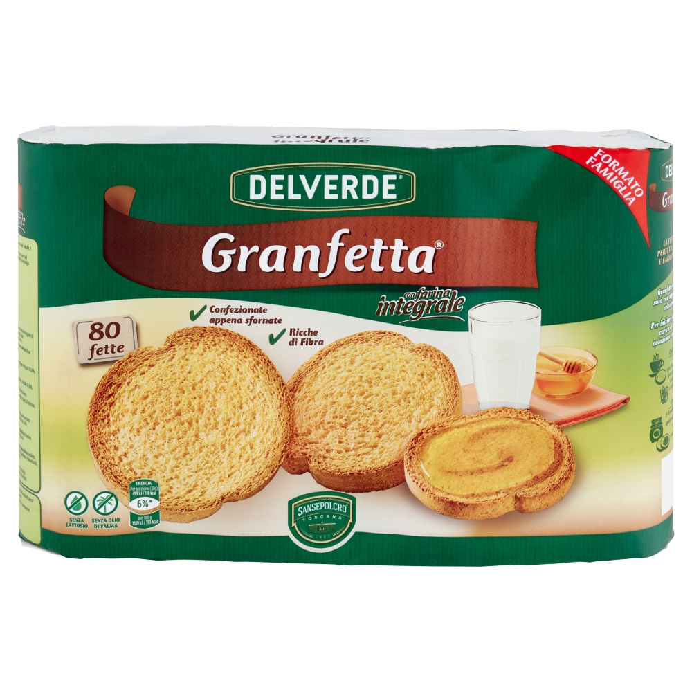 DELVERDE FACTORY - BUITONI GRANFETTA CON FARINA INTE   GRALE 80 FETTE 600 G