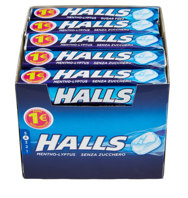 HALLS SENZA ZUCCHERO MULTIPACK MENTHO-LYPTUS 20 X 32 G