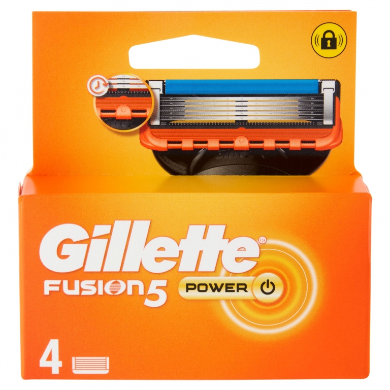 GILLETTE FUSION5 POWER LAME PER RASOIO DA UOMO 4 RICARICHE