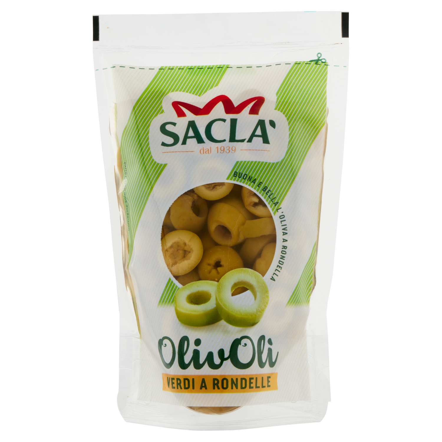 SACLA OLIVOLI OLIVE VERDI A RONDELLE 185 G