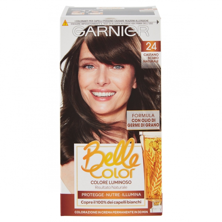 GARNIER BELLE COLOR COLORE LUMINOSO, TINTA PER CAPELLI BIANCHI 24 CASTANO SCURO NATURALE