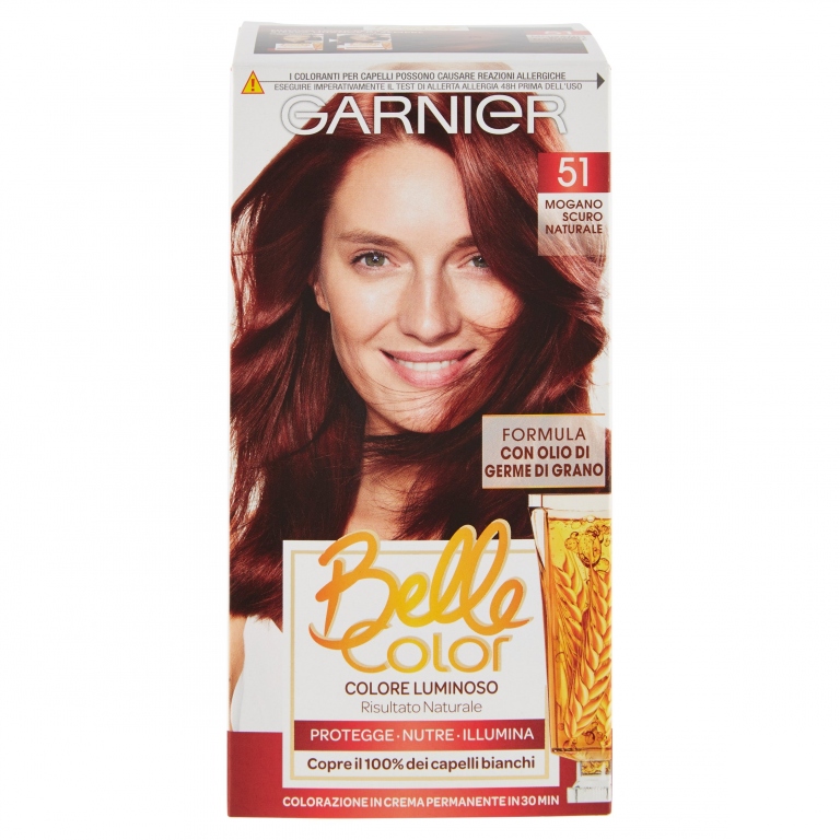 GARNIER BELLE COLOR COLORE LUMINOSO, TINTA PER CAPELLI BIANCHI 51 MOGANO SCURO NATURALE