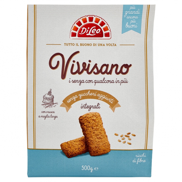 DI LEO VIVISANO INTEGRALI BISCOTTI SENZA ZUCCHERI AGGIUNTI 500 G