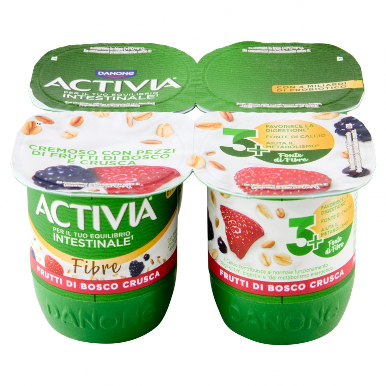 ACTIVIA FIBRE FRUTTI DI BOSCO E CRUSCA 4 X 125 G