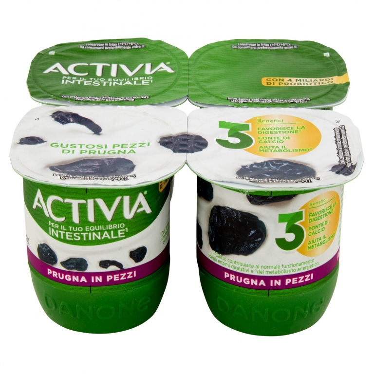 ACTIVIA FRUTTA PRUGNA IN PEZZI 4 X 125 G