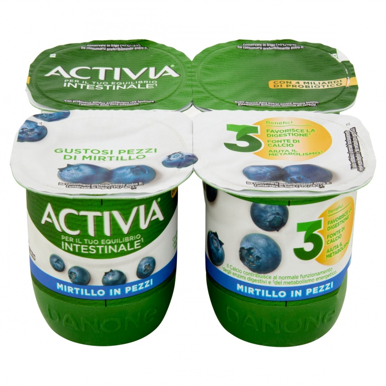 ACTIVIA FRUTTA MIRTILLO IN PEZZI 4 X 125 G