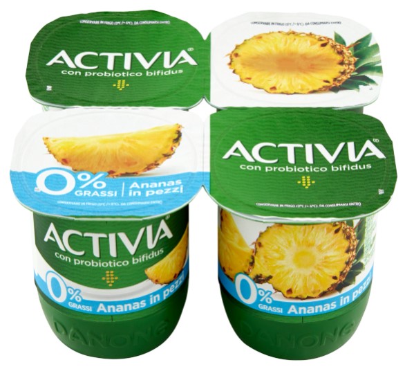 ACTIVIA 0% GRASSI ANANAS IN PEZZI 4 X 125 G