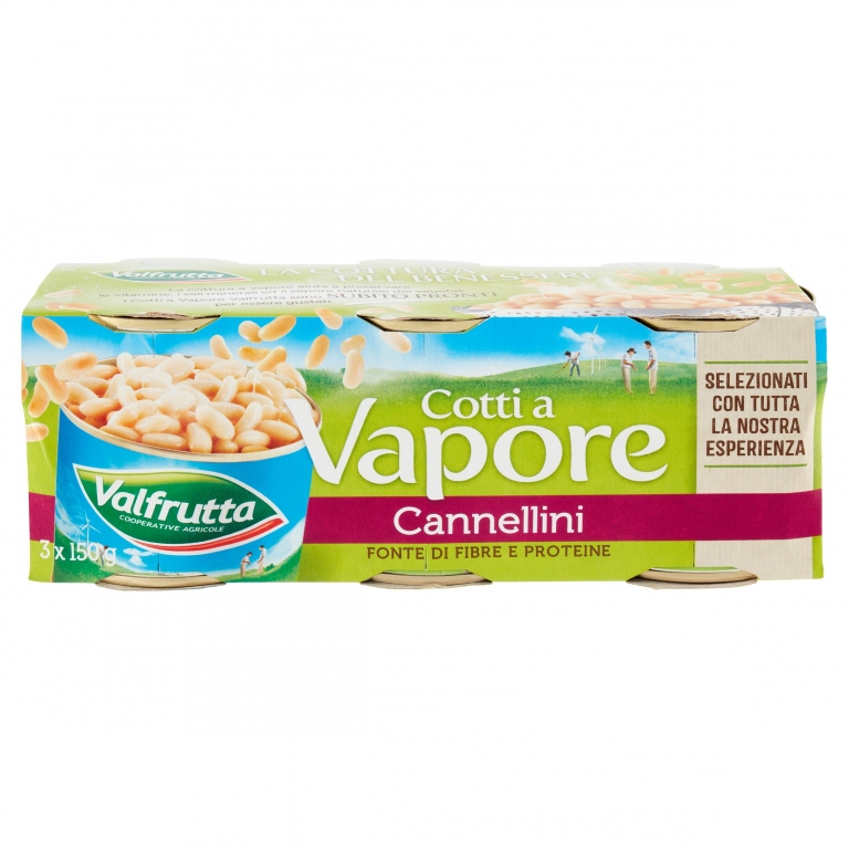 VALFRUTTA COTTI A VAPORE CANNELLINI ITALIANI 3 X 150 G