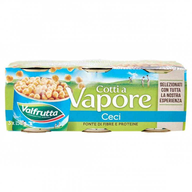 VALFRUTTA COTTI A VAPORE CECI ITALIANI 3 X 150 G