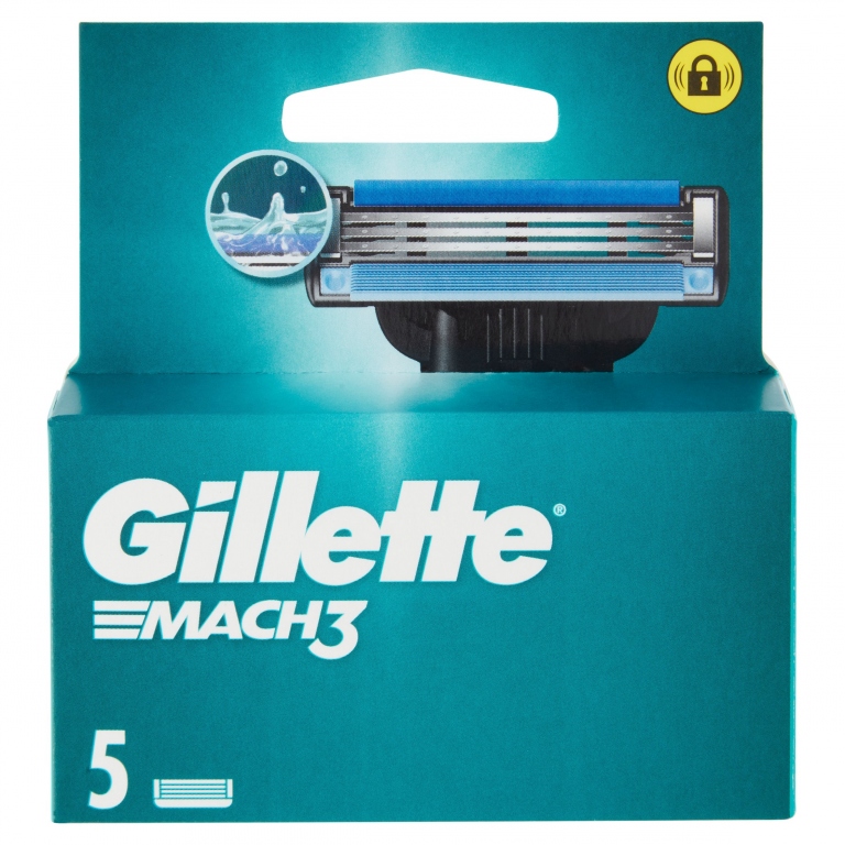 GILLETTE MACH3 LAME DI RICAMBIO PER RASOIO DA UOMO 5 RICARICHE