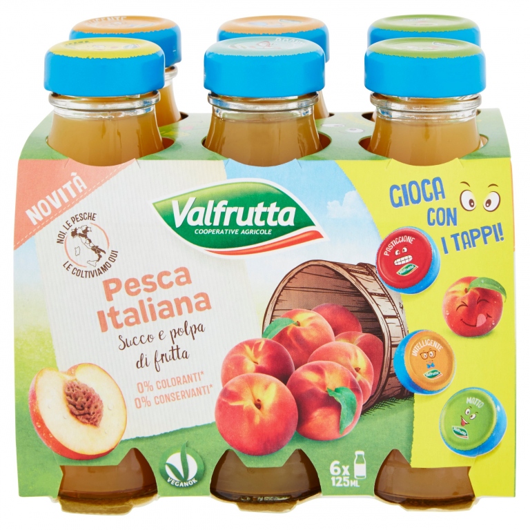 VALFRUTTA PESCA ITALIANA SUCCO E POLPA DI FRUTTA 6 X 125 ML