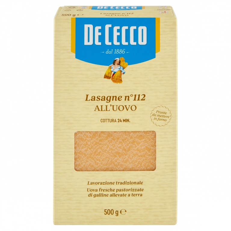 PASTA DE CECCO N.112 LASAGNE ALL'UOVO GR500       