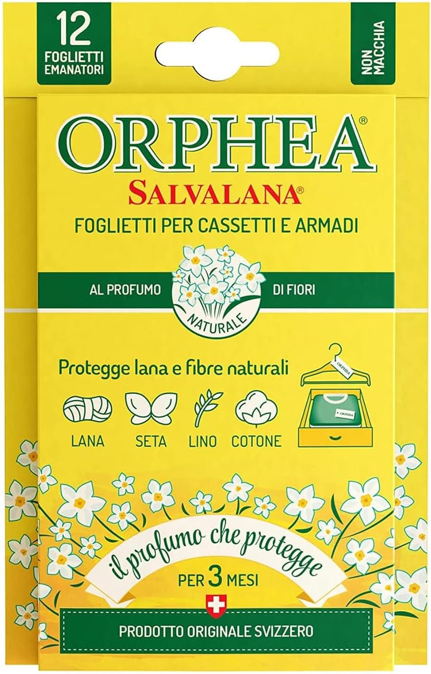 ORPHEA SALVALANA FOGLIETTI PER CASSETTI E ARMADI AL PROFUMO DI FIORI 12 PZ