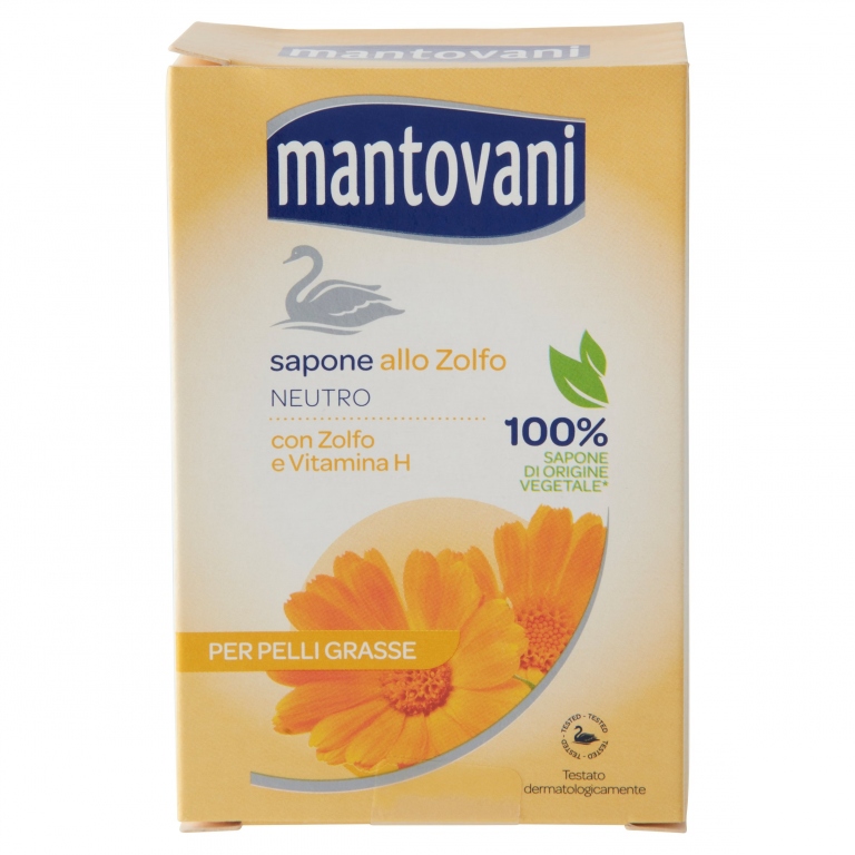 MANTOVANI SAPONE ALLO ZOLFO NEUTRO CON ZOLFO E VITAMINA H PER PELLI GRASSE 100 G