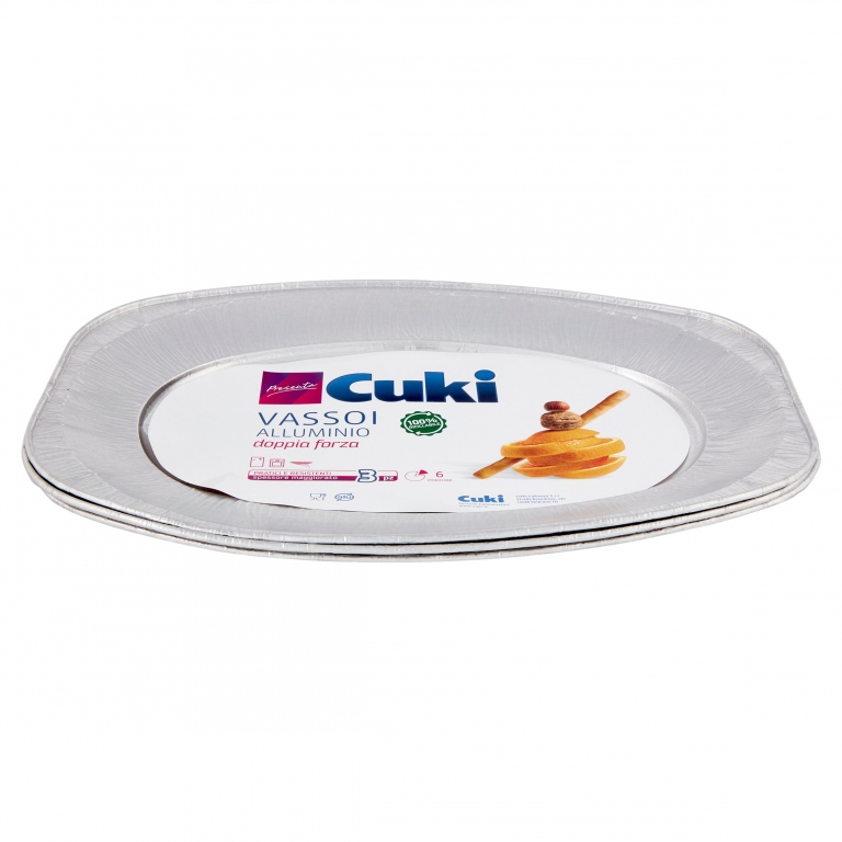 CUKI PRESENTA VASSOI ALLUMINIO DOPPIA FORZA 6 PORZIONI 3 PZ