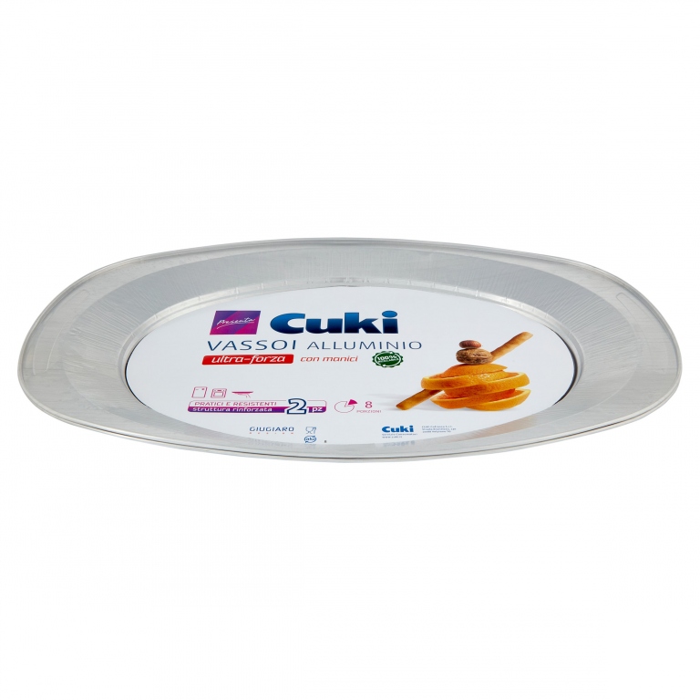 CUKI PRESENTA VASSOI ALLUMINIO ULTRA-FORZA CON MANICI 8 PORZIONI 2 PZ