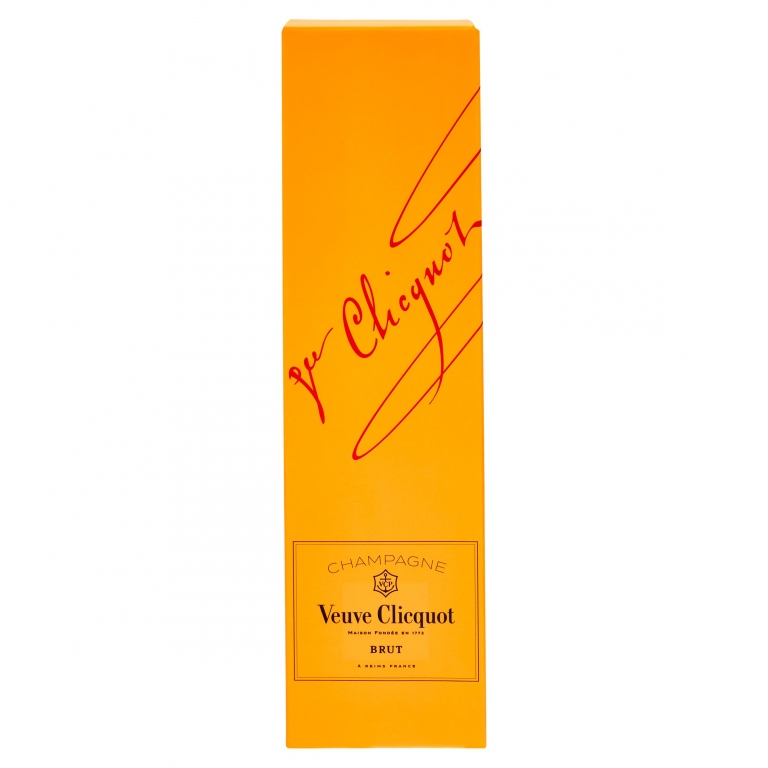 CHAMPAGNE VEUVE CLICQUOT YELLOW LABEL CL.75 CON ASTUCCIO