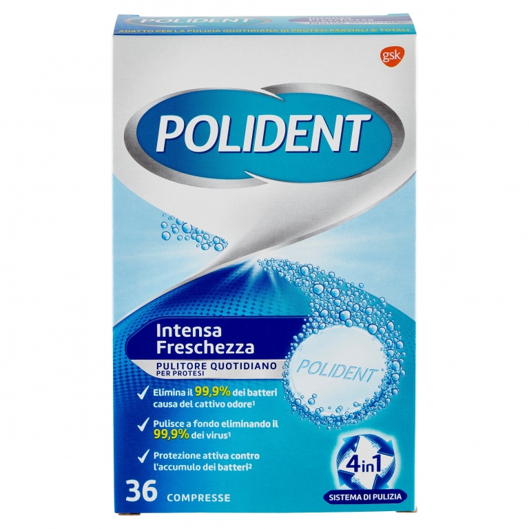 POLIDENT INTENSA FRESCHEZZA PULITORE PER PROTESI 36 COMPRESSE