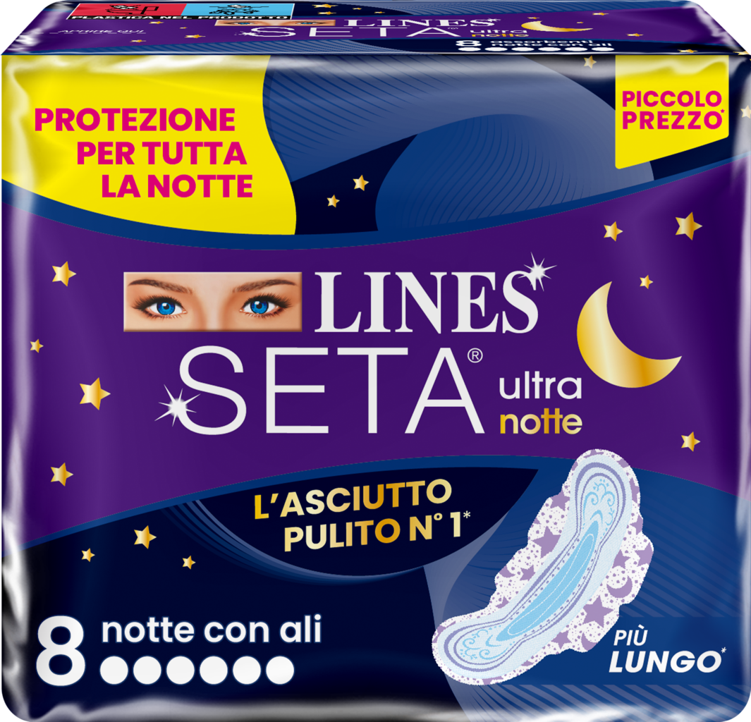 LINES SETA ULTRA NOTTE CON ALI X 8